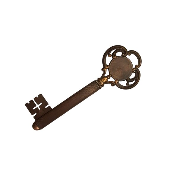 Vtg. Brass Metal Mercury Thermometer Skeleton Key. Los Angeles Hollywood - Picture 3 of 7